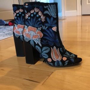 Rebecca Minkoff embroidered heeled booties